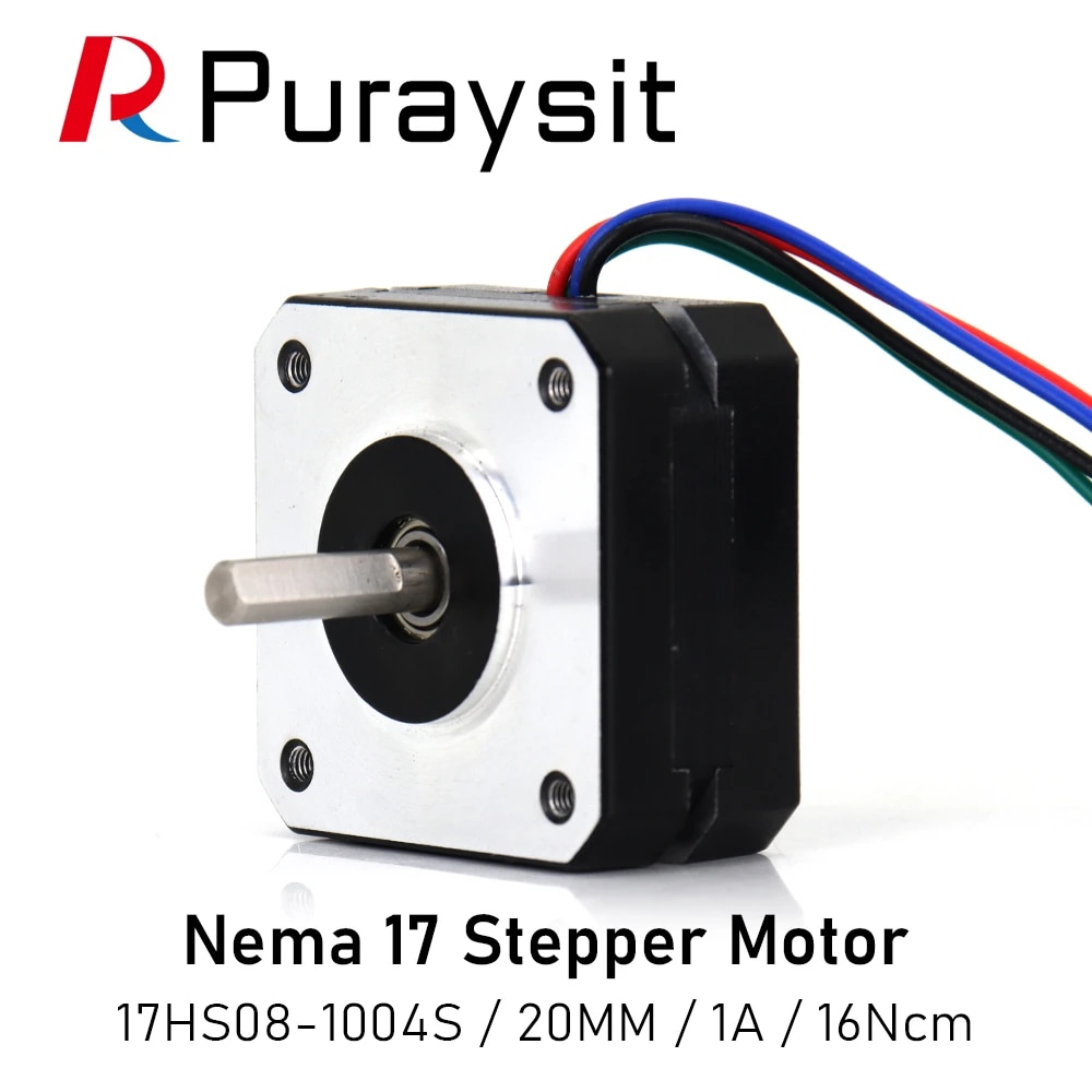 Puraysit Nema 17 스테퍼 모터, 20Mm, 16Ncm, 1A, Nema17 스텝 모터, 4 리드 17Hs08 1004S 모터,  Cnc 압출기 3D 프린터 모터용|스테퍼 모터| - Aliexpress